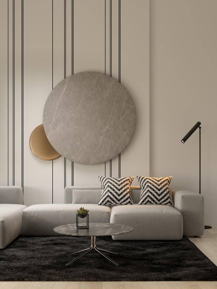 Interior minimalista representación 3d